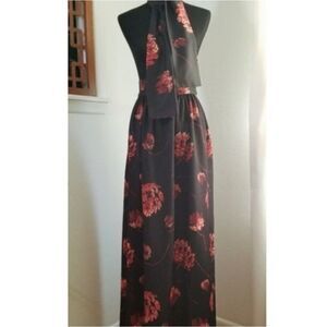 Vintage 1960's Floral Maxi Skirt and Tie
